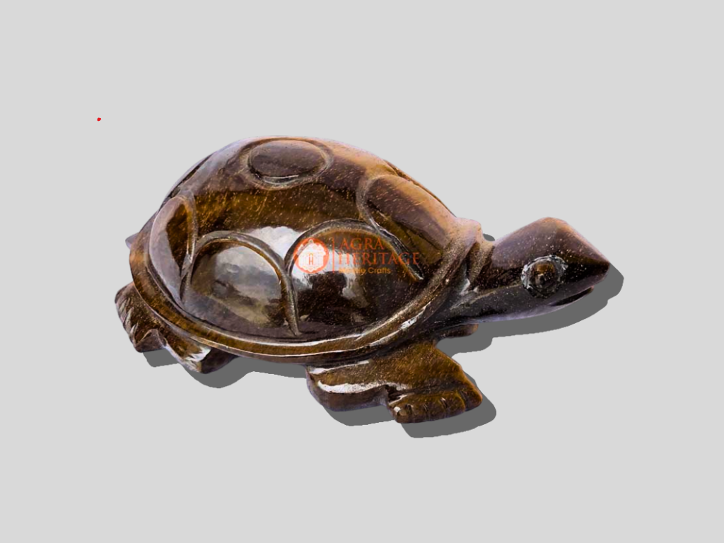 Tiger Eye Turtle Statue Handmade Animal Statue